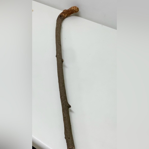 Vtg Raw Cherry Branch Wood Home Made Hand Crafted Walking Stick Cane - Picture 11 of 12